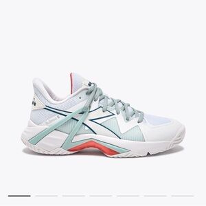Diadora White and Mint Tennis Pickleball Shoes Size 9